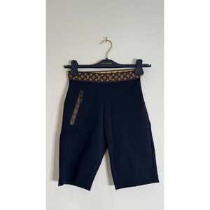 Louis Vuitton Technical Jersey Biker Shorts Monogram Black Brown FR 34 RW211W